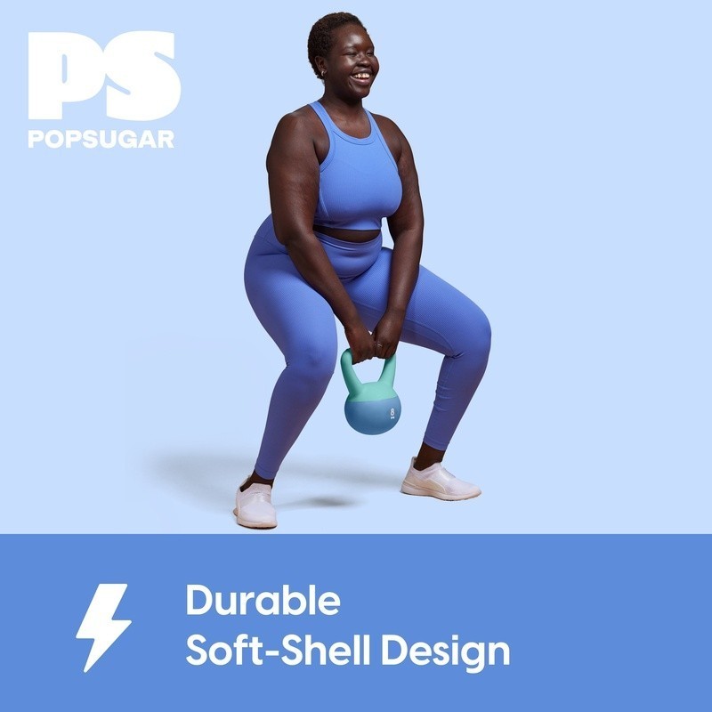 Durable 8lb Soft Shell Kettlebell W/ Comfortable Grip Strength Training New