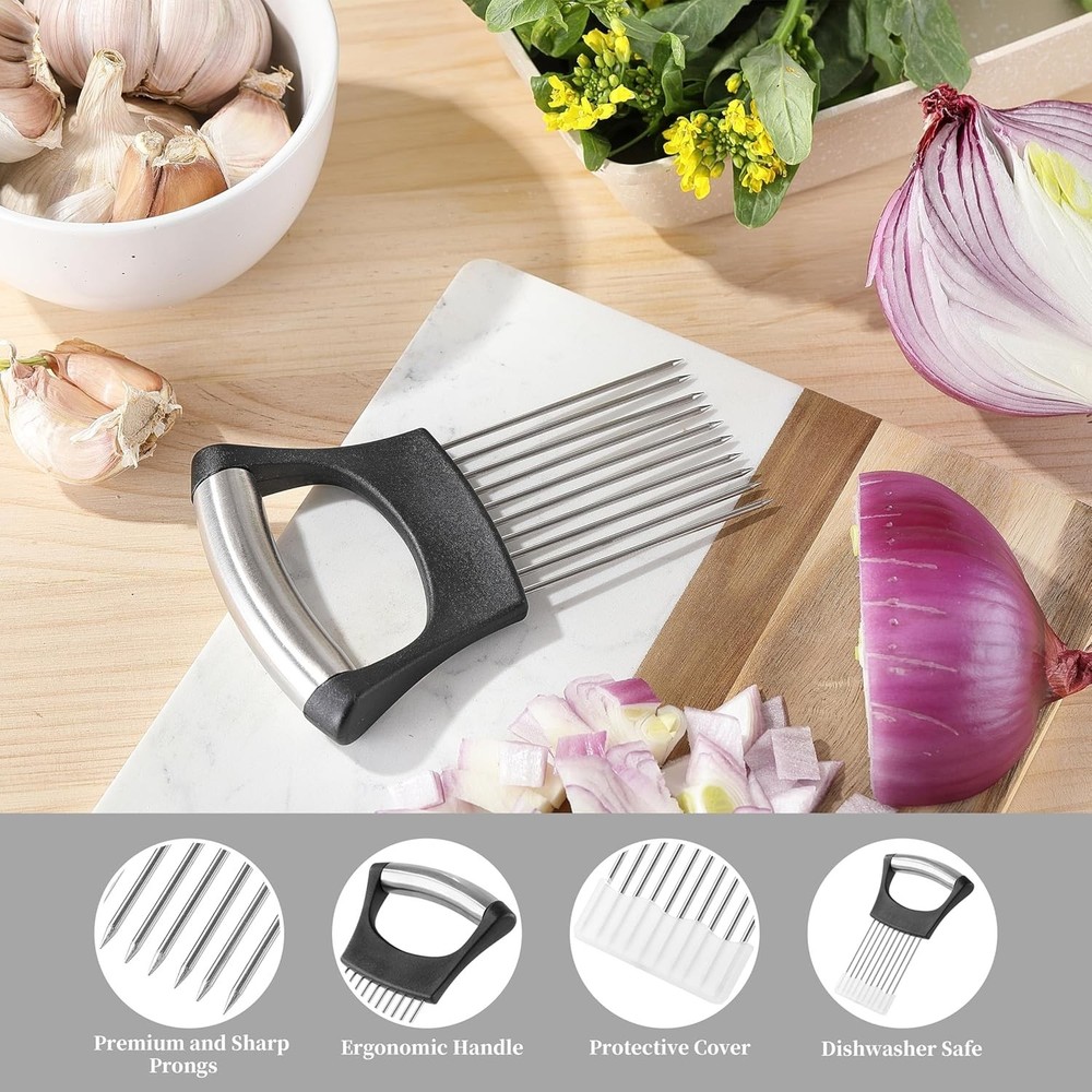 Versatile Onion & Vegetable Cutter with Safety Grip - Includes Protective Cover