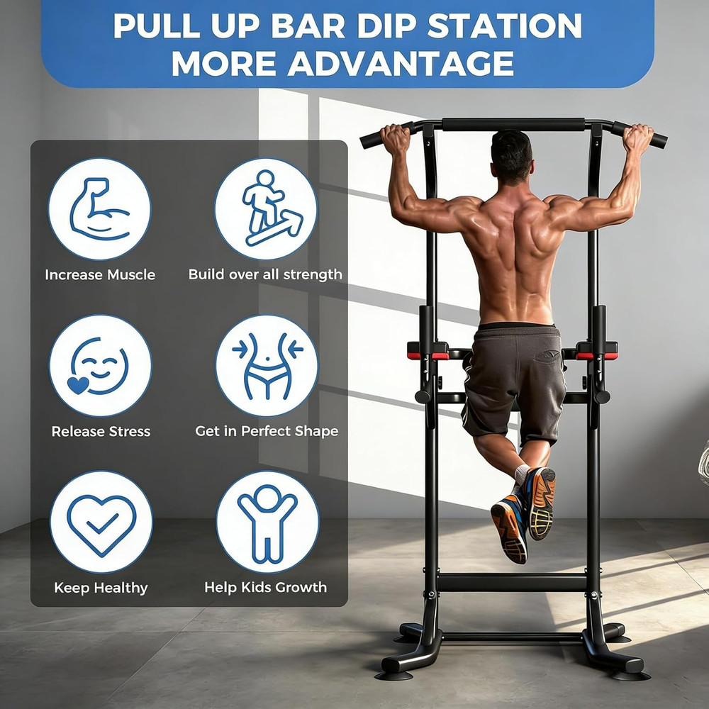 ZENOVA Pull up Bar, Multi-Function Pull up Dip Bar Station, Home Gym Workout Str