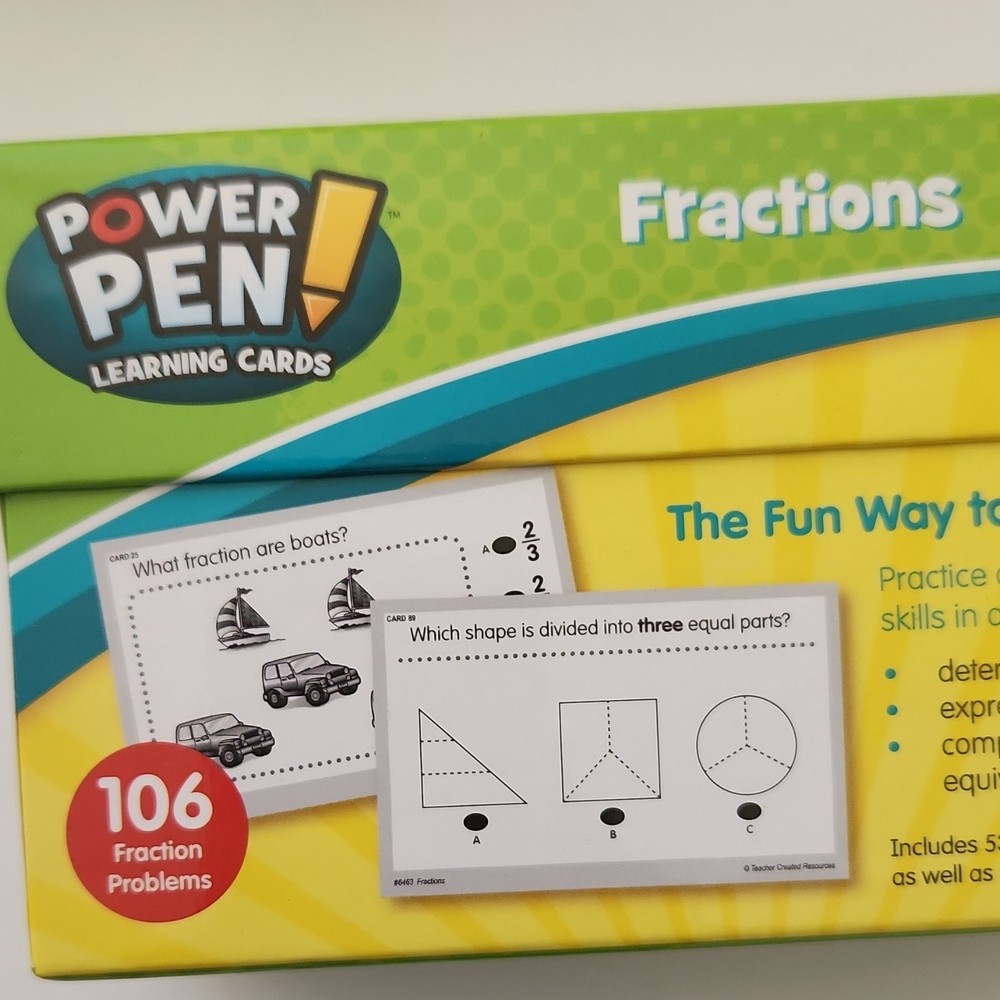 Power Pen Multiplication & Fractions Learning Cards Grades 2-5