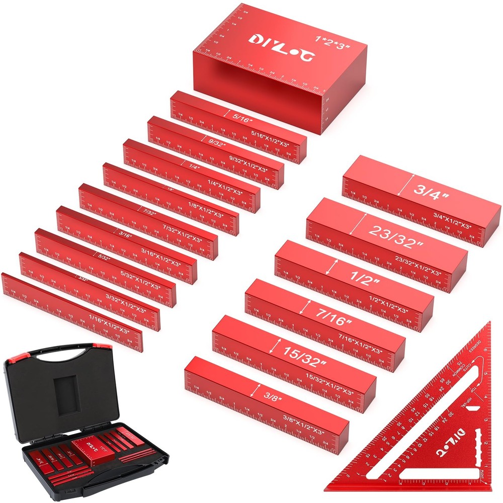 Setup Blocks Woodworking, Setup Blocks Height Gauge Set, 16 PCS Setup Blocks ...