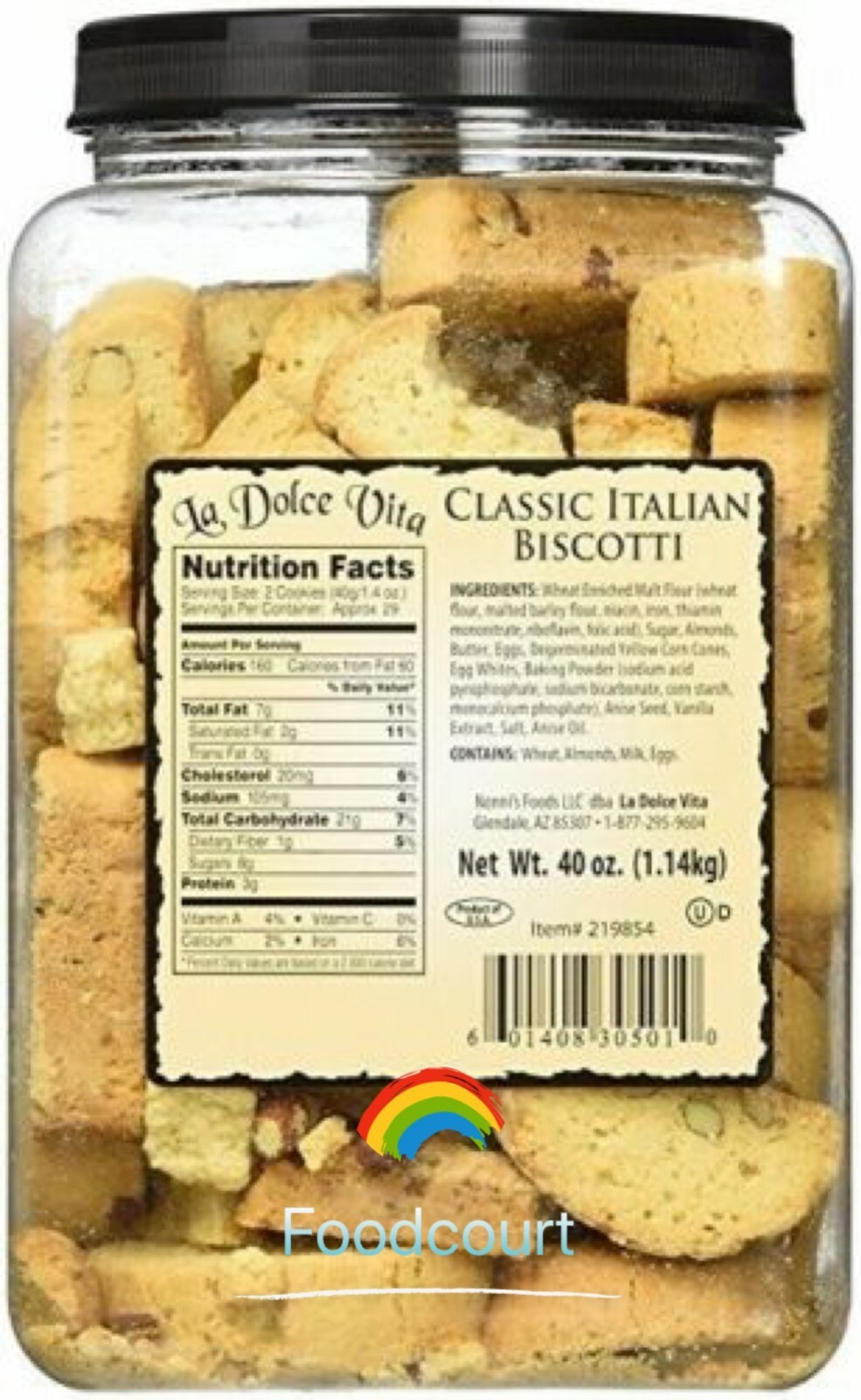 2 Packs La Dolce Vita Classic Italian Biscotti 40 oz Each Pack, Exp 03/2025