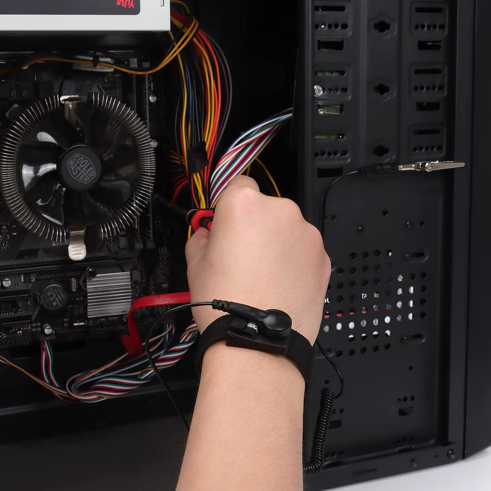 Anti-Static Wrist Strap with Adjustable Band & Extra Long Cord