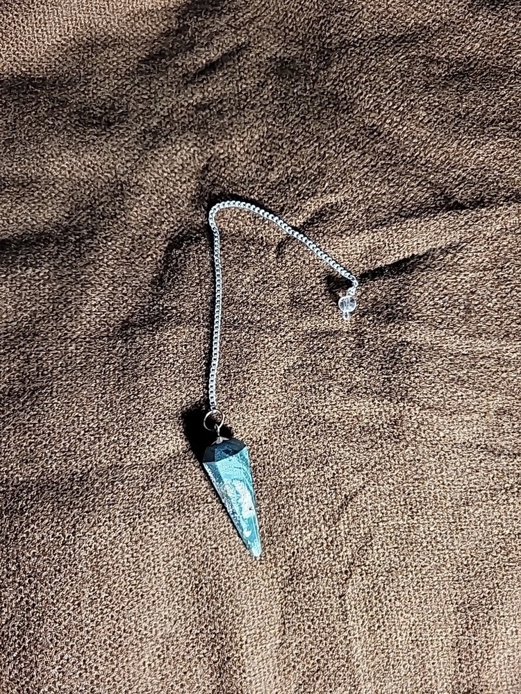 Tree Agate Faceted Cone Crystal Dowsing Pendulum Divination Tool