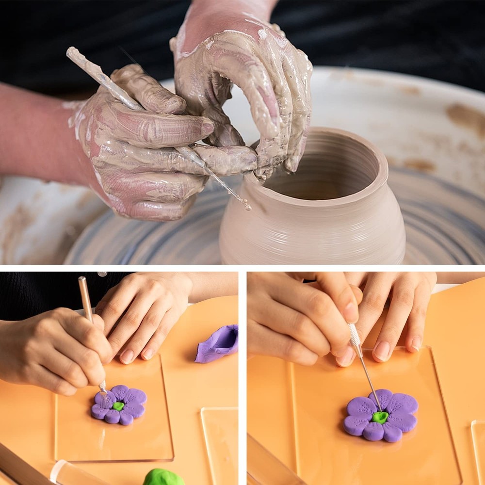 12 Pcs Polymer Clay Cutter Tools, Acrylic Roller for transparent