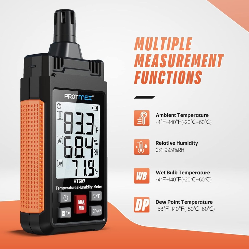 HT607 Temperature Humidity Meter High Precision Digital Hygrometer