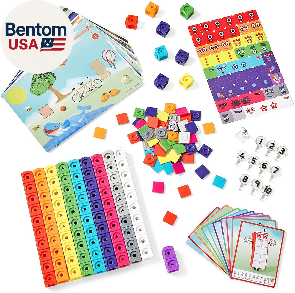 Mathlink Cubes Numberblocks 1-10 Activity Set, 30 Preschool Learning Activities,