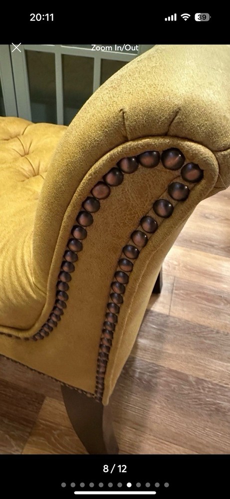 Uttermost Henning Mustard Yellow Tufted Bench