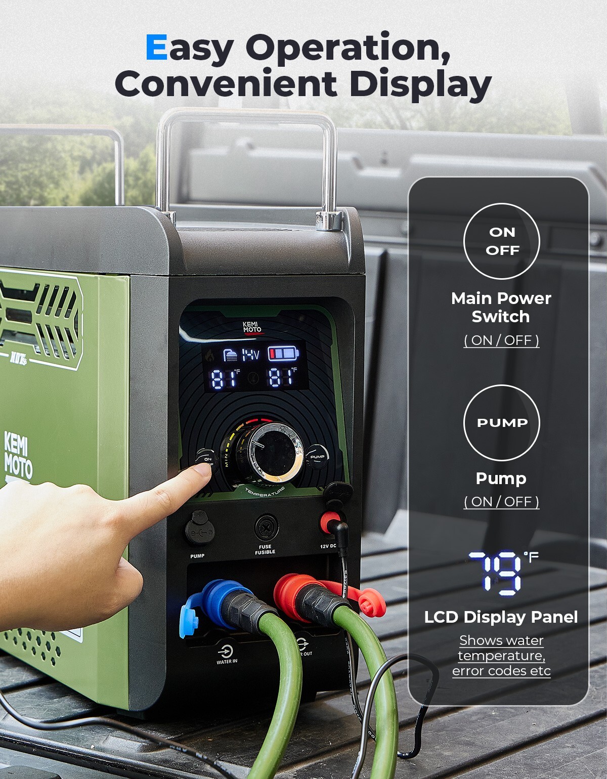 Portable Shower Propane Water Heater W/Pump for Outdoor Camping Hunting Cleaning