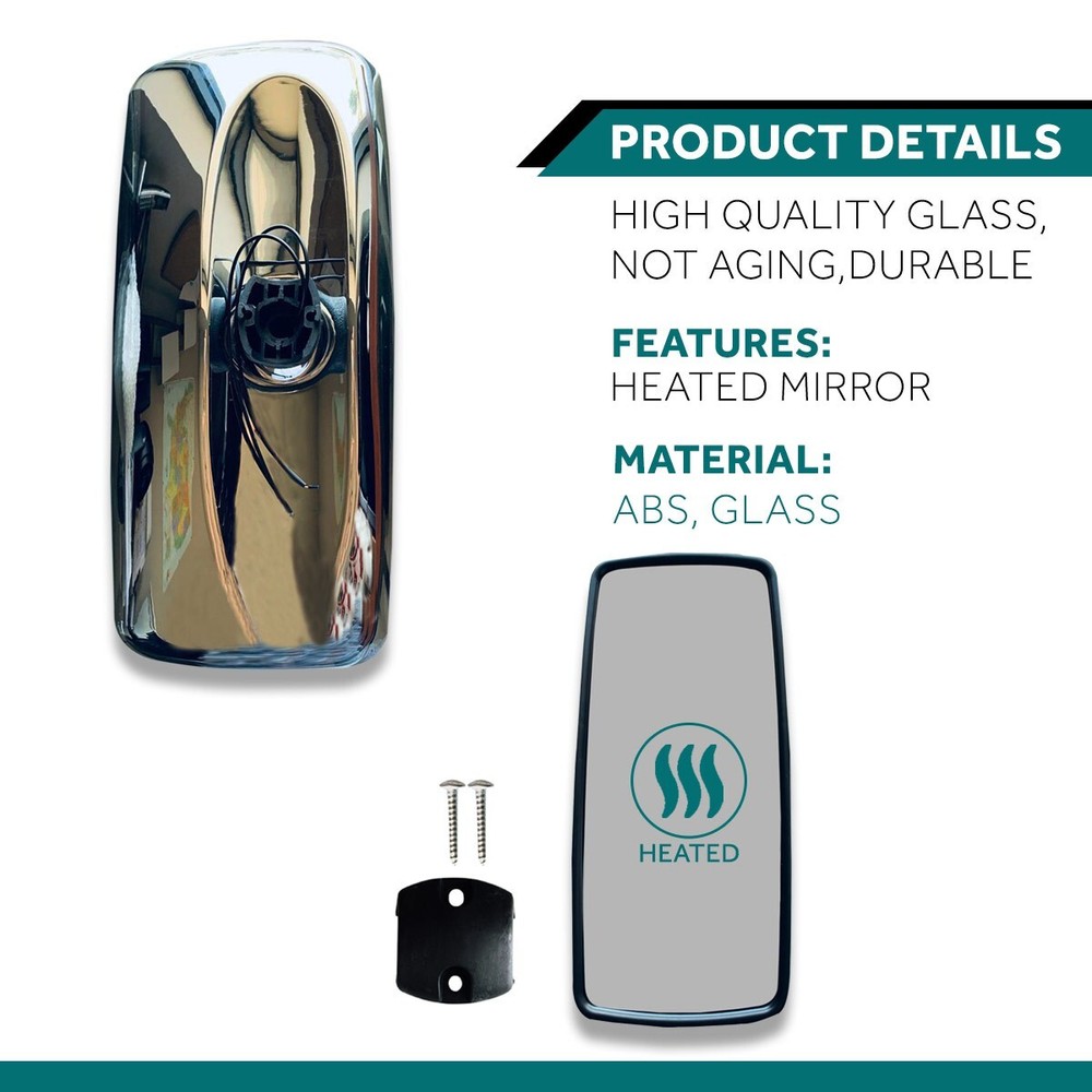 Freightliner M2 Chrome Mirror Assembly Upper Heated Left Right Pair 2006 2018