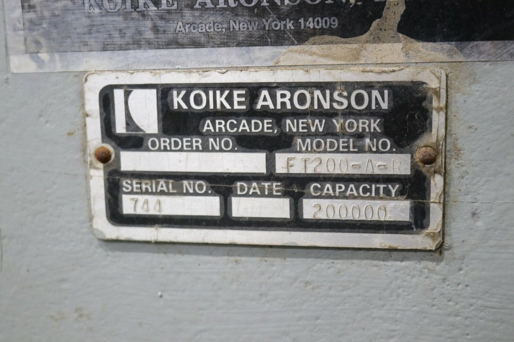 200,000 LB X 72" ARONSON WELDING TABLE: YODER #72508