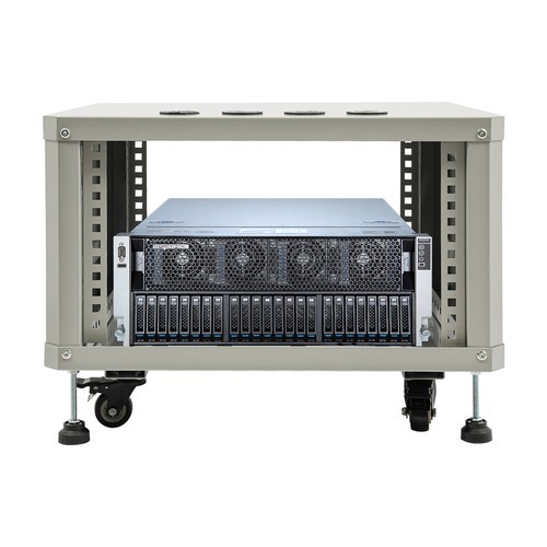 6U Audio&Studio Rack with Caster Wheels DJ Rolling Server Shelf Open Cabinet