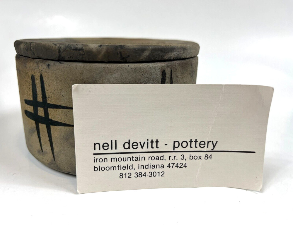 Nell Devitt Pottery Raku Lidded Box