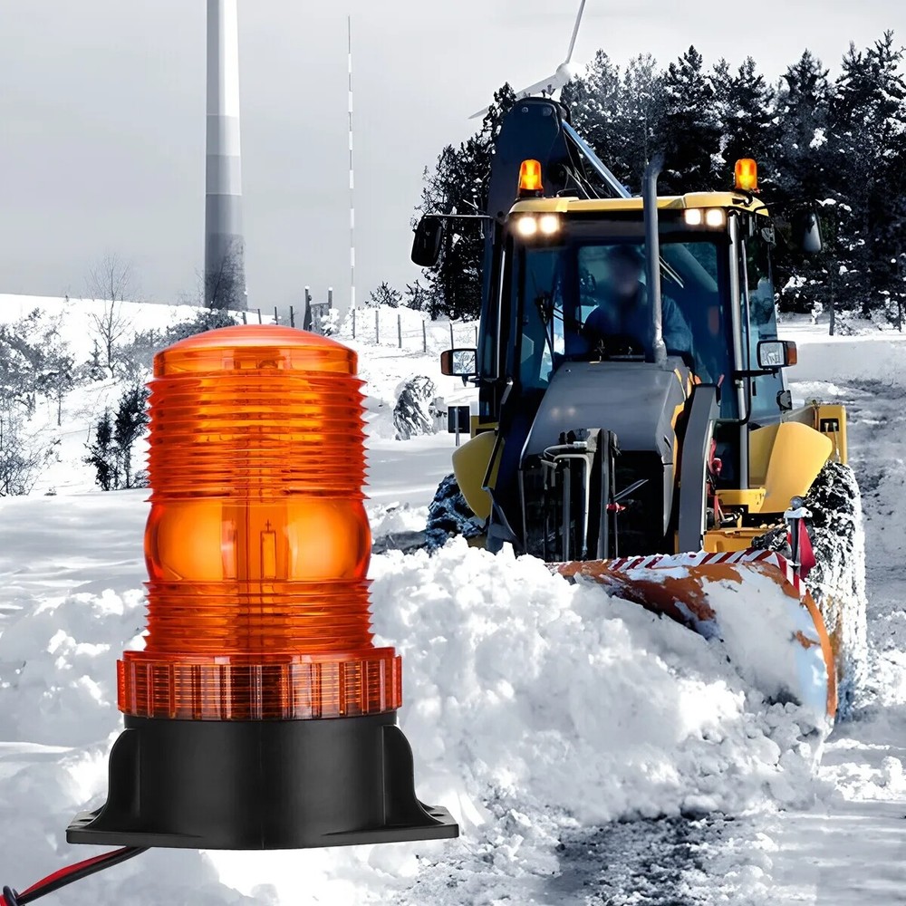 Amber 30LED Rotating Strobe Light Rooftop Flash Beacon Emergency Warning 12V-24V