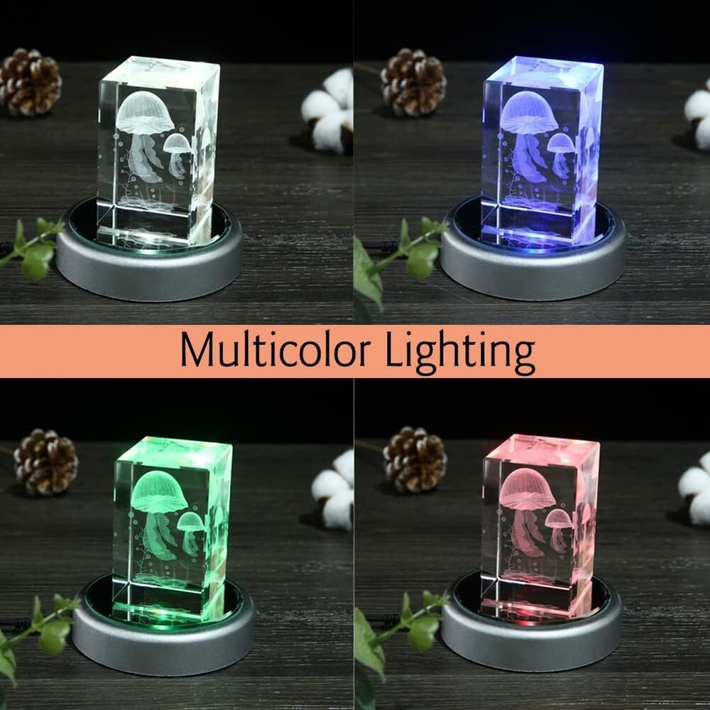 IFOLAINA LED Display Base Multicolor Light for 3D Crystal Art Silver