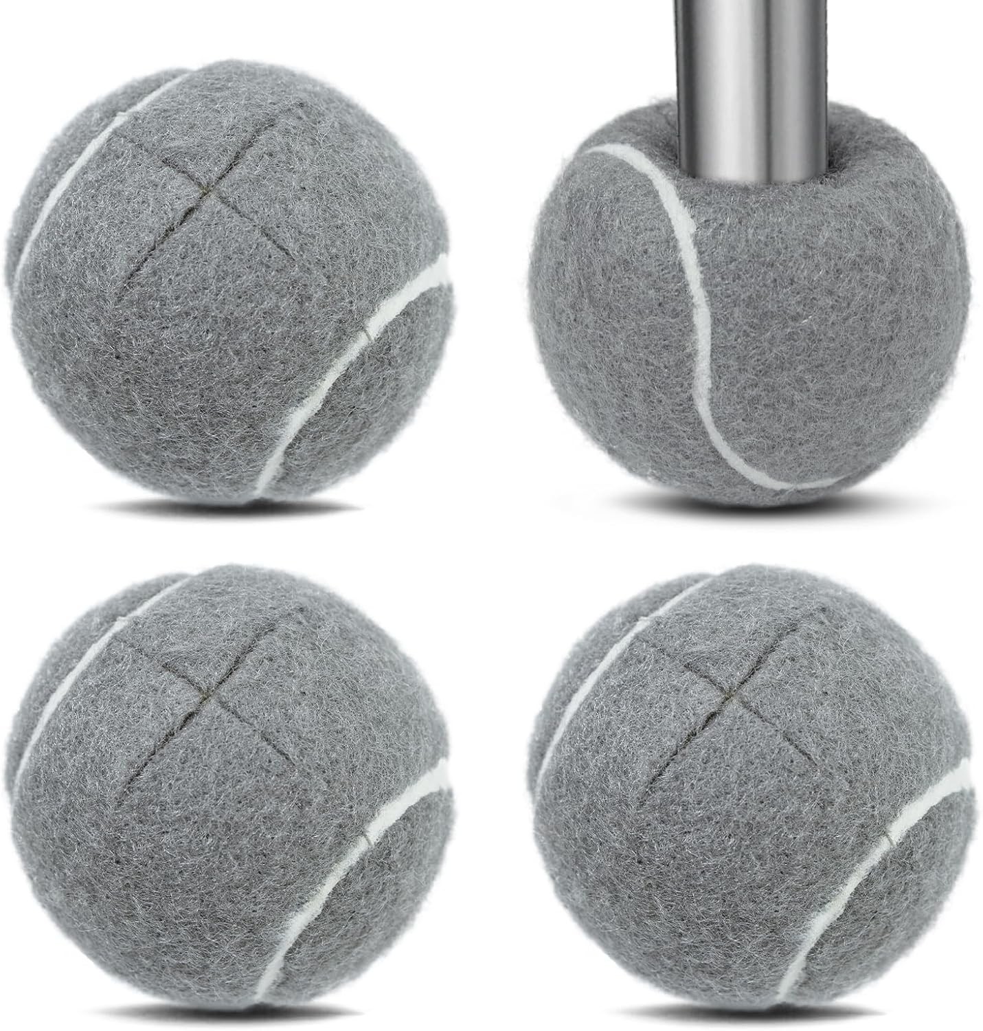 Pre-Cut Walker Tennis Balls 4PCS Gray Walker Glides Floor Protector Seniors