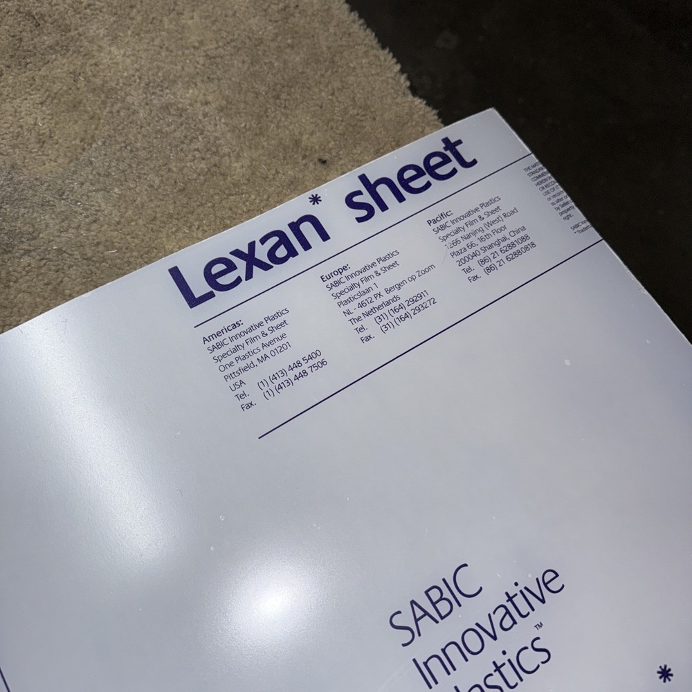 Lexan Polycarbonate (1/8” Clear)
