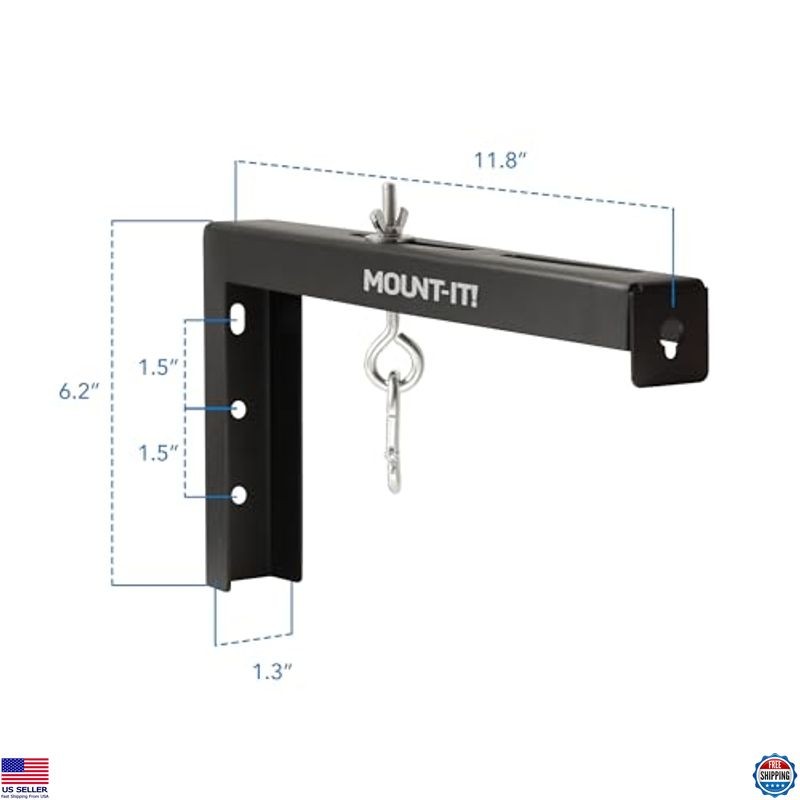 Mount-It! Extra Large Heavy-Duty Projector Screen Wall Mount L-Brackets, 66 lbs