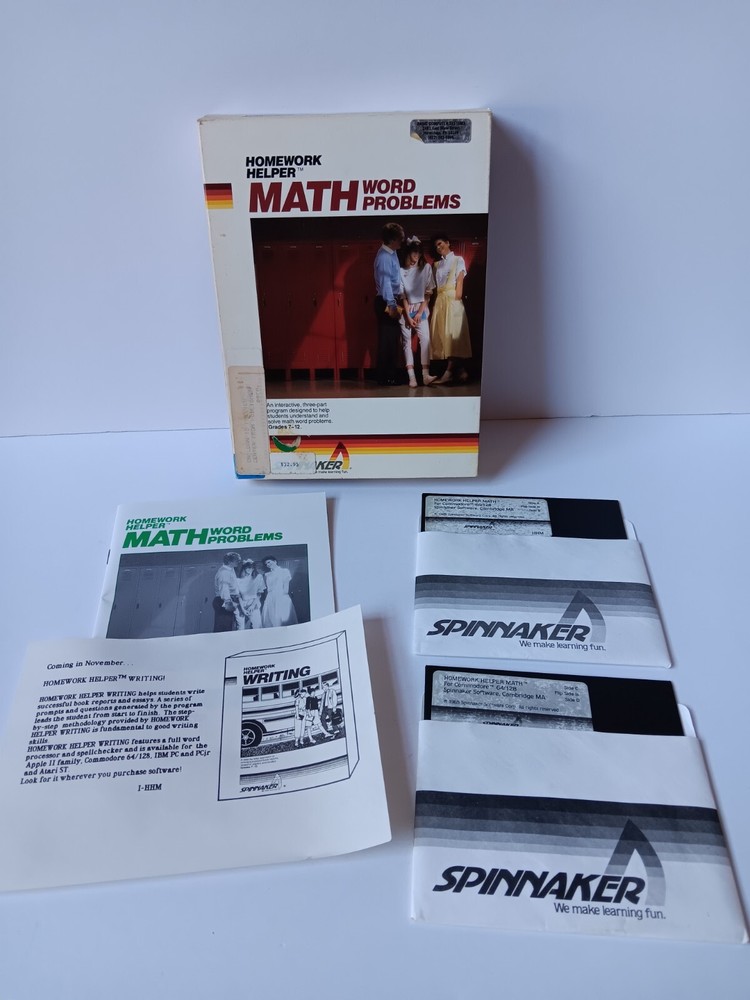 Commodore 64 Homework Helper Math Word Problems Computer Software Tested/Works