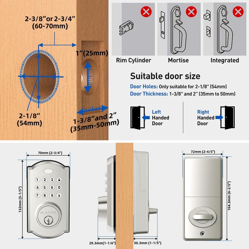 Keyless Door Locks - Keypad Electronic Door Locks, Smart Deadbolt Locks