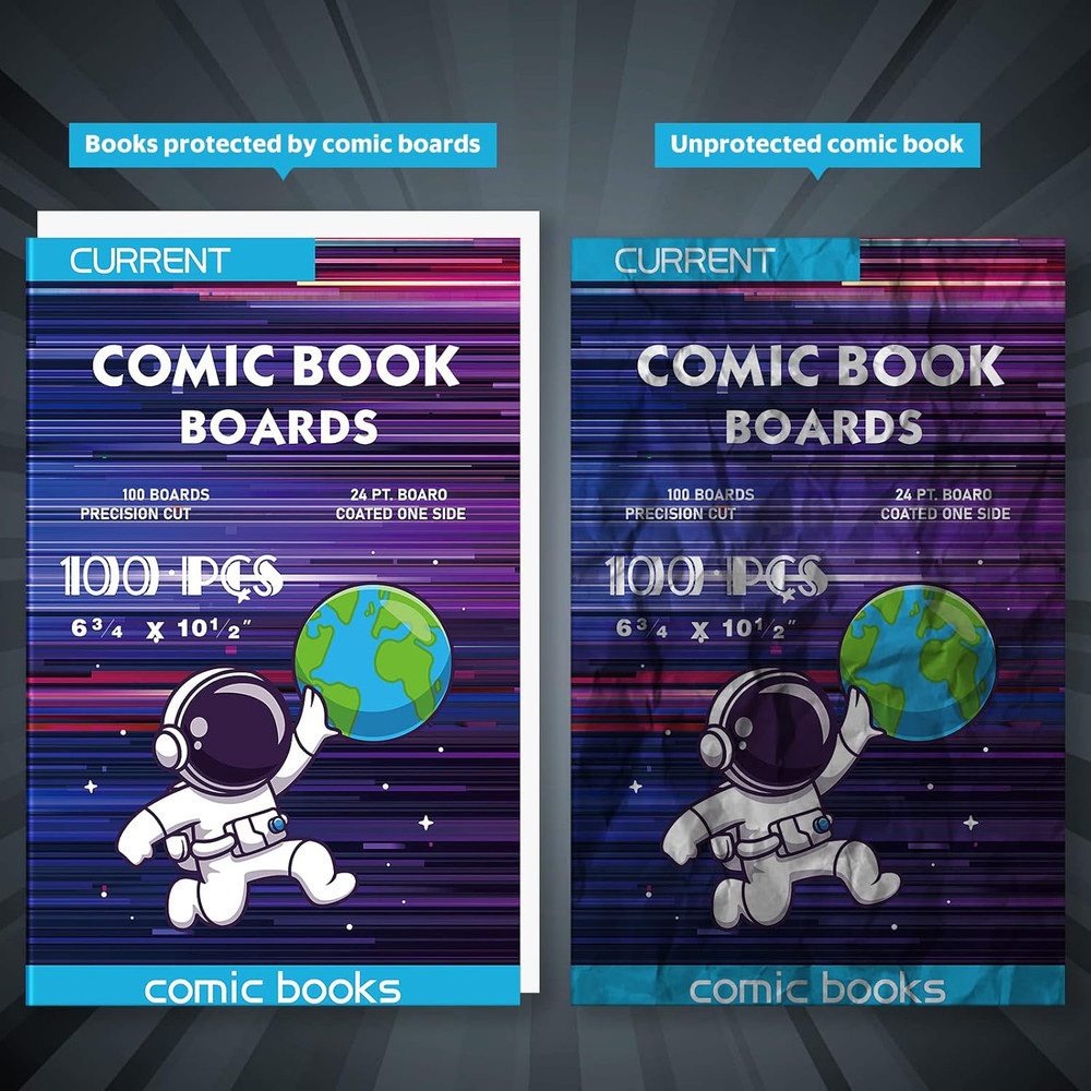 100 Current Size Comic Book Boards Acid Free Thick Durable White