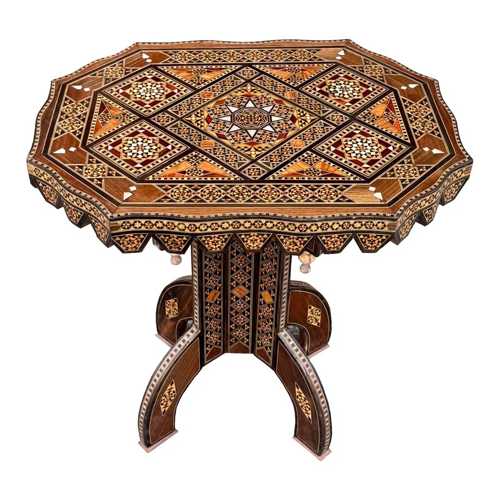 antique marquetry middle eastern table table