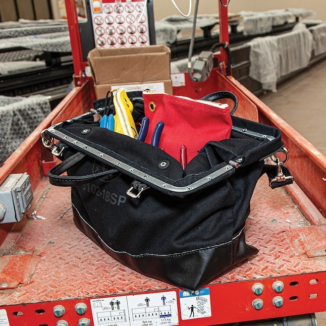 Klein Tools Deluxe Tool Bag, Black Canvas, 13 Pockets,