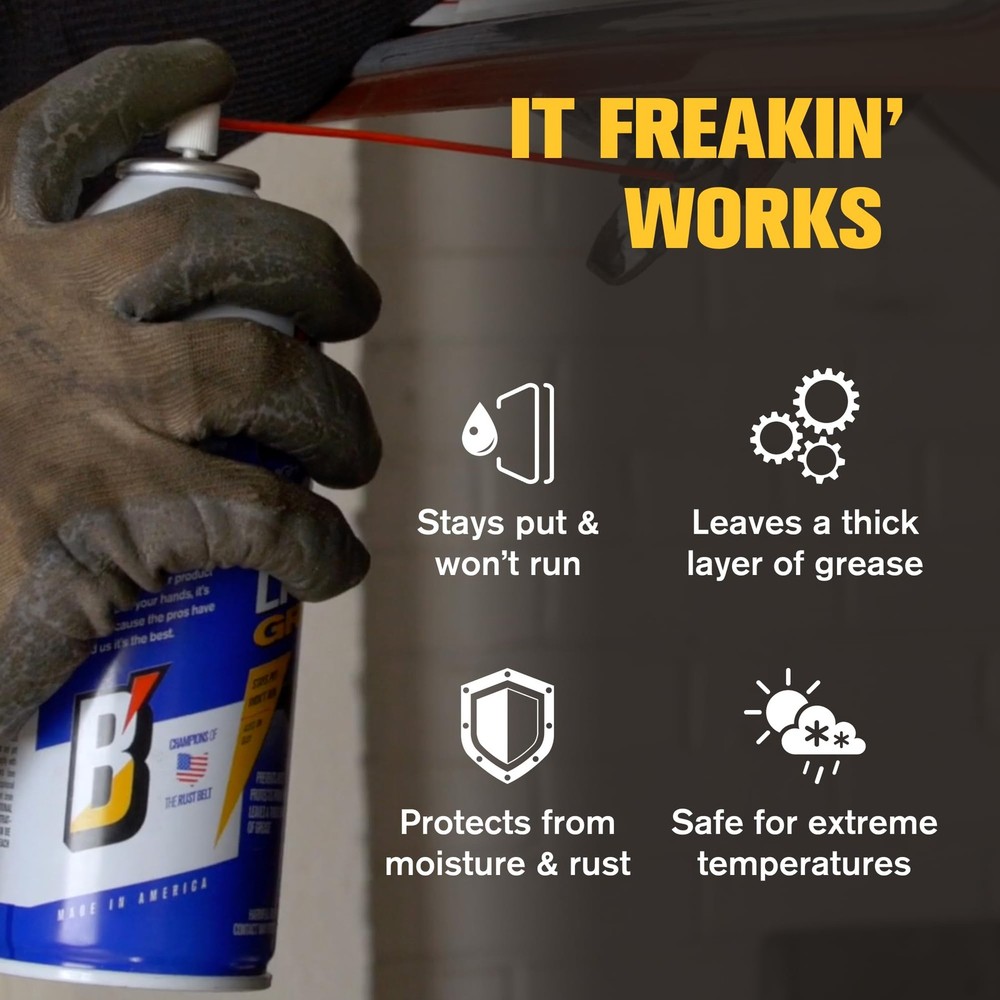 B’laster White Lithium Grease Spray – High-Performance 3 Pack