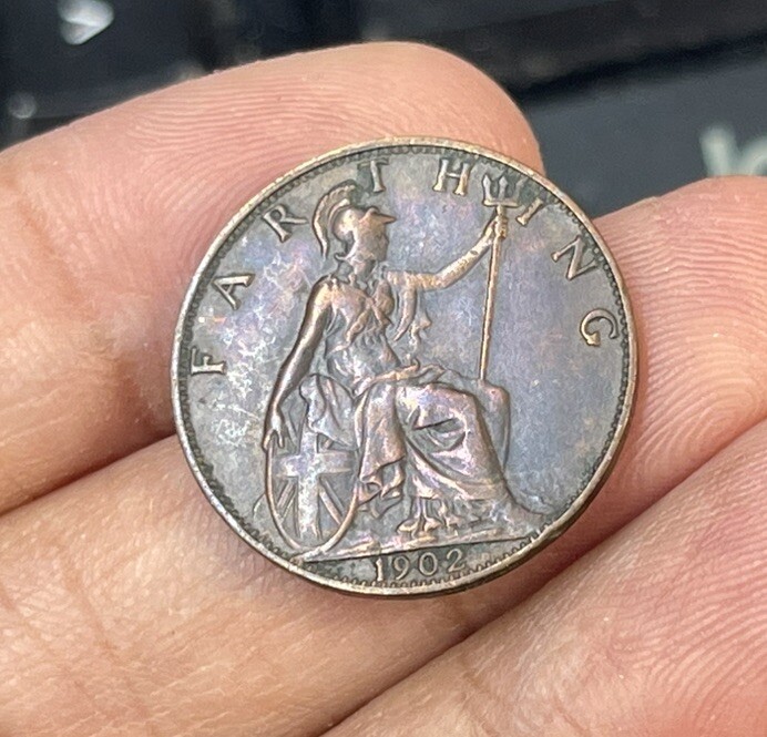 1902 Great Britain Farthing Coin