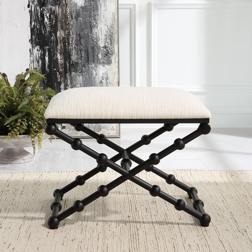 Uttermost 23782 Iron 24"W Iron Accent Stool - Black