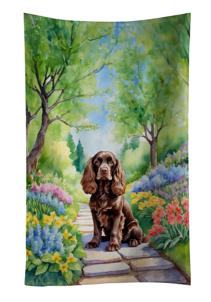 Cocker Spaniel Spring Path Kitchen Towel Dish Cloths Guest Hand Towel
