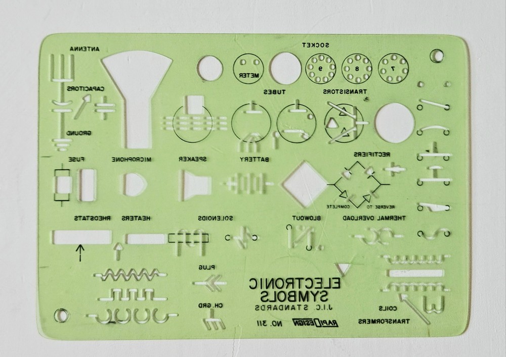 Vintage Lot 5 Electrical Electronics Templates, RAPIDESIGN LECTRON INFOSCOPE