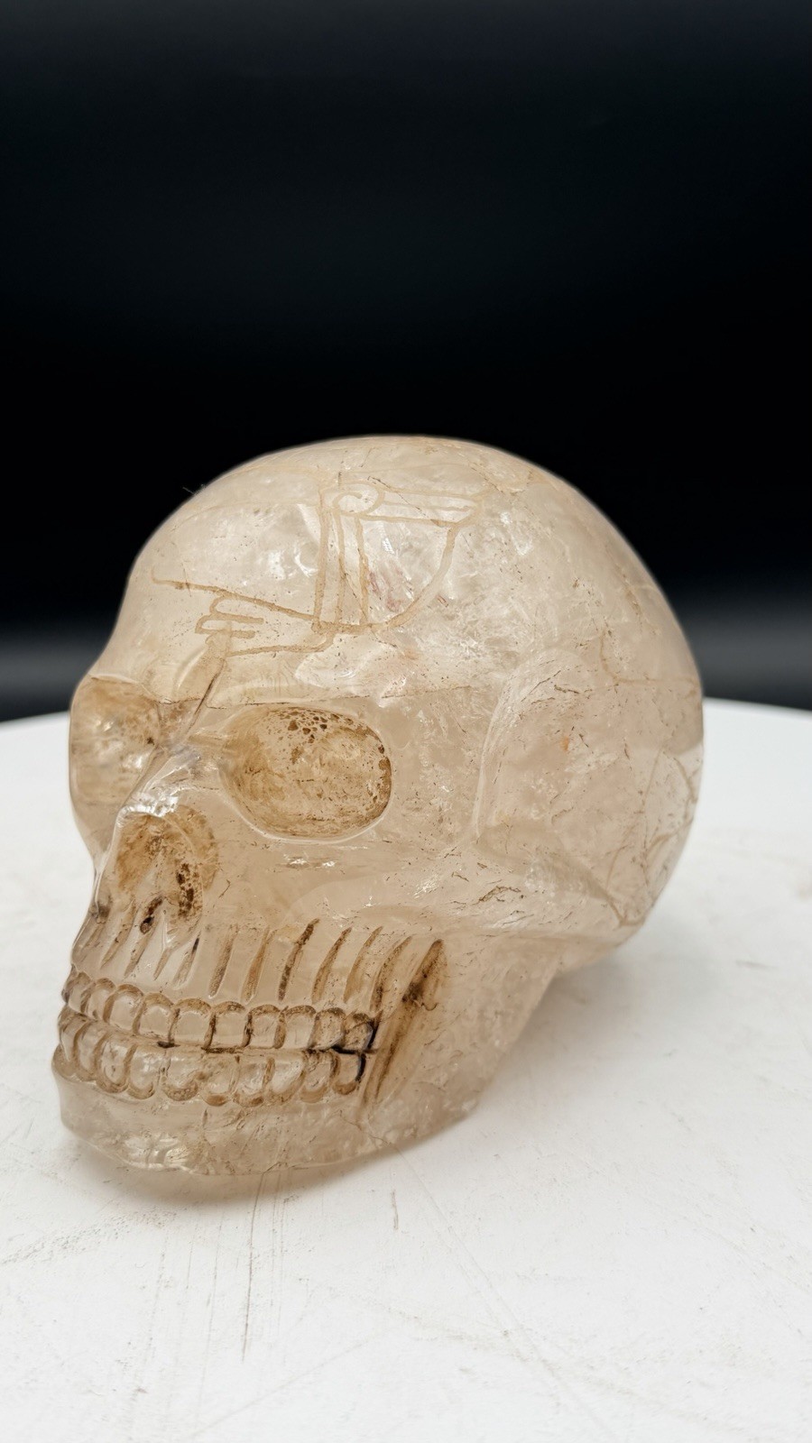 Palm Size Crystal Skull Tula Mexico Anunakki Ancient Alien Ojuelos