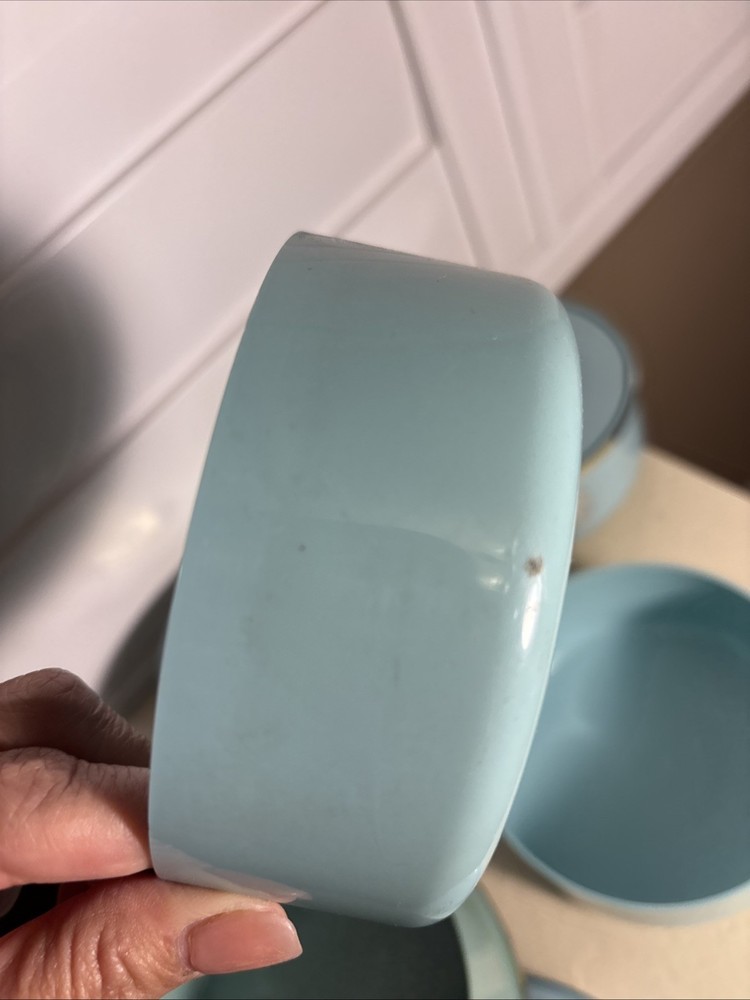 5 Five Elizabeth Arden Blue Grass Dusting Powder Empty Container 1934 Plastic