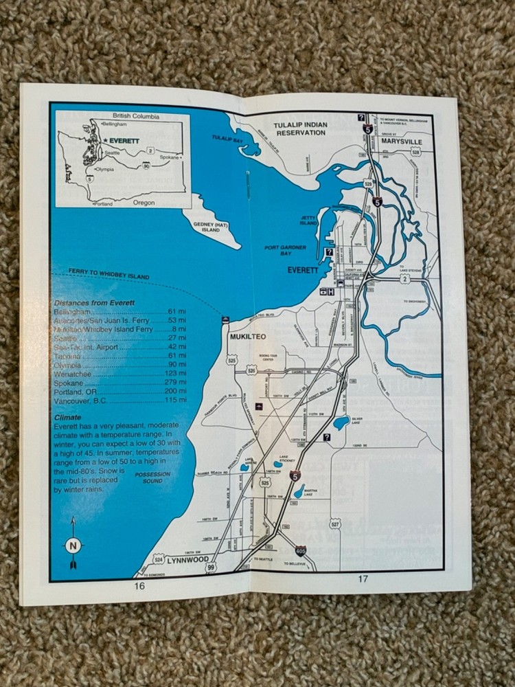 EVERETT WASHINGTON, Visitors Guide and Map, 1995