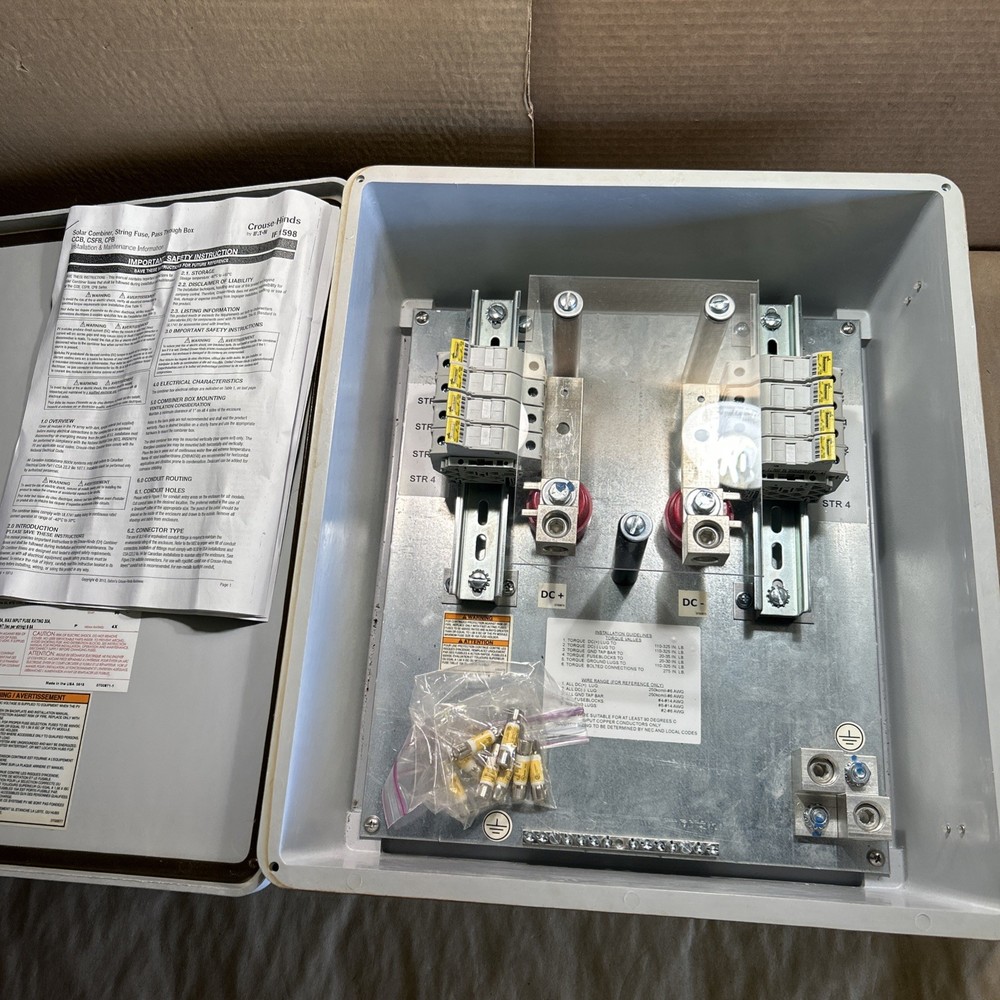 Cooper Crouse Hinds CCBF04 PNF15 Solar Combiner Box - NEW