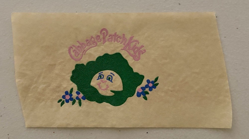 Original Vintage 1980’s Cabbage Patch Kids Mini Iron On Transfer