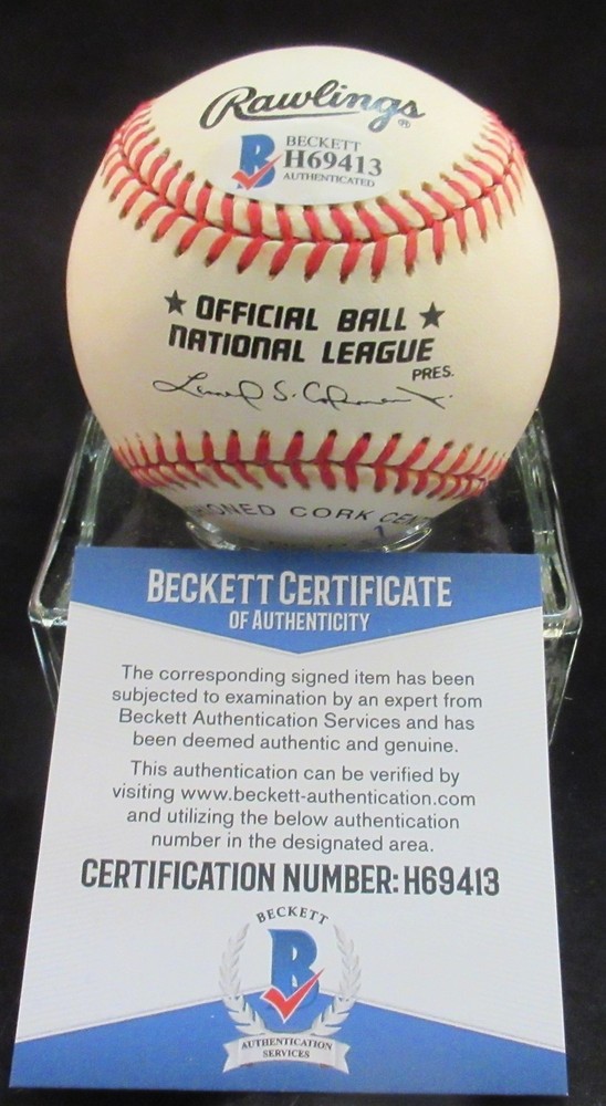 Cliff Dapper Brooklyn Dodgers 1942 Signed NL Baseball - Beckett BAS