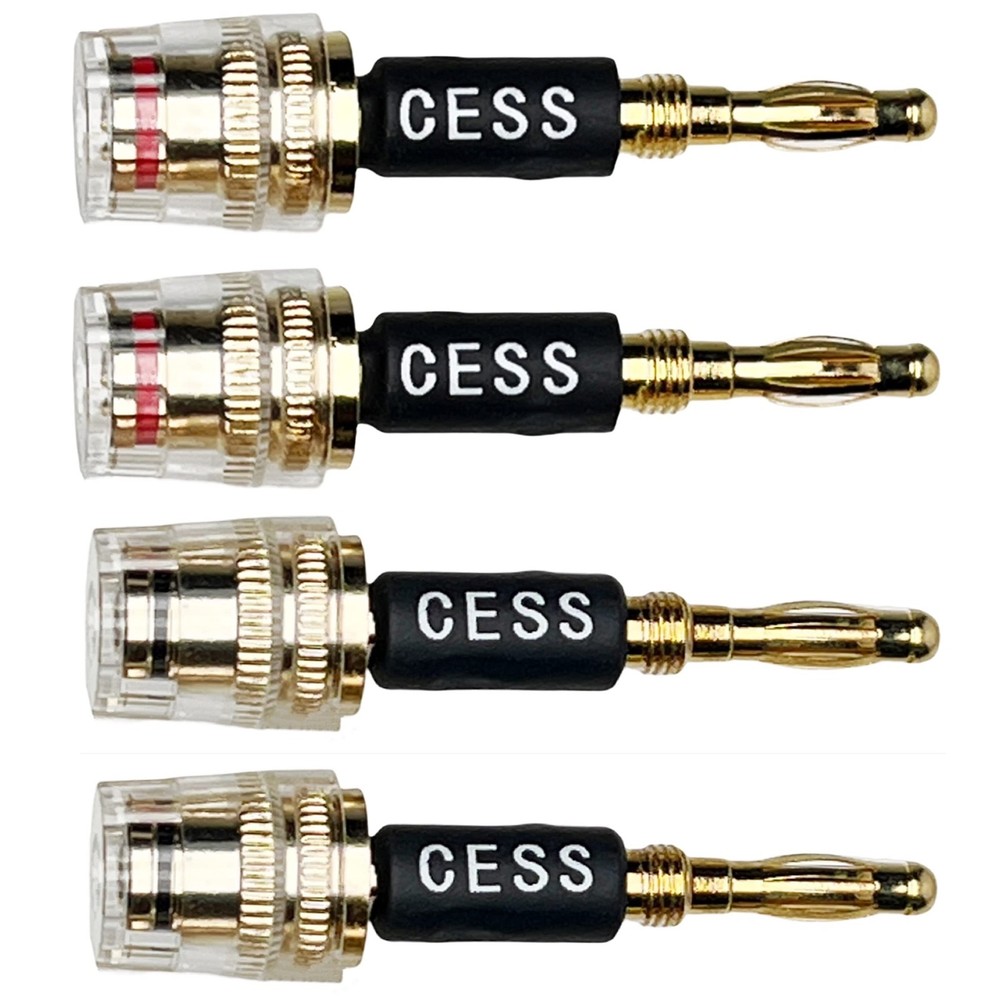 CNCESS CESS-187 Banana Plug Connect to Spade Fork Speaker Black & Red