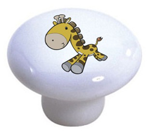 Baby GIRAFFE Running Cabinet DRAWER Pull KNOB Ceramic