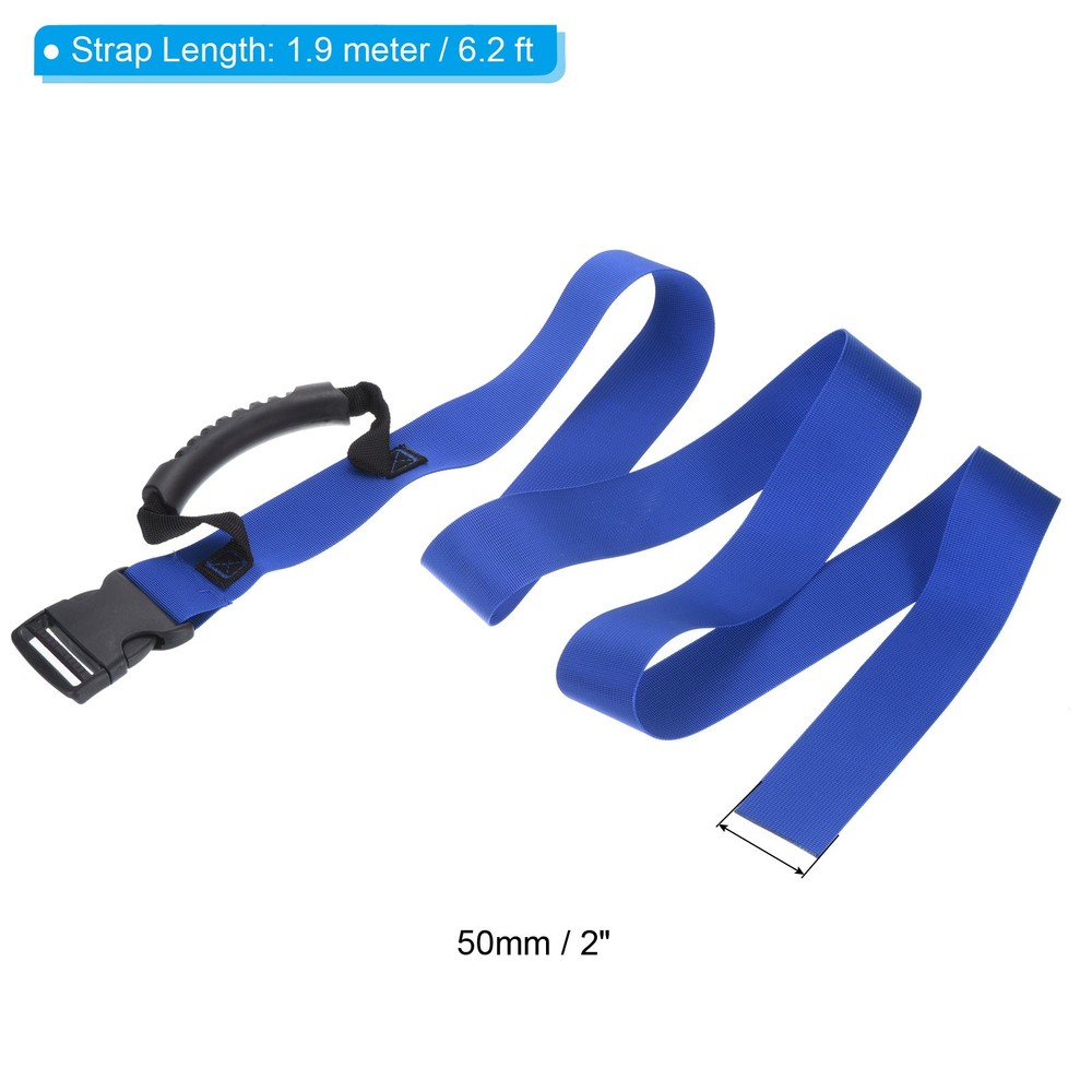 Carrying Strap with Handle, Adjustable Nylon Belt for Moving Boxes, Blue
