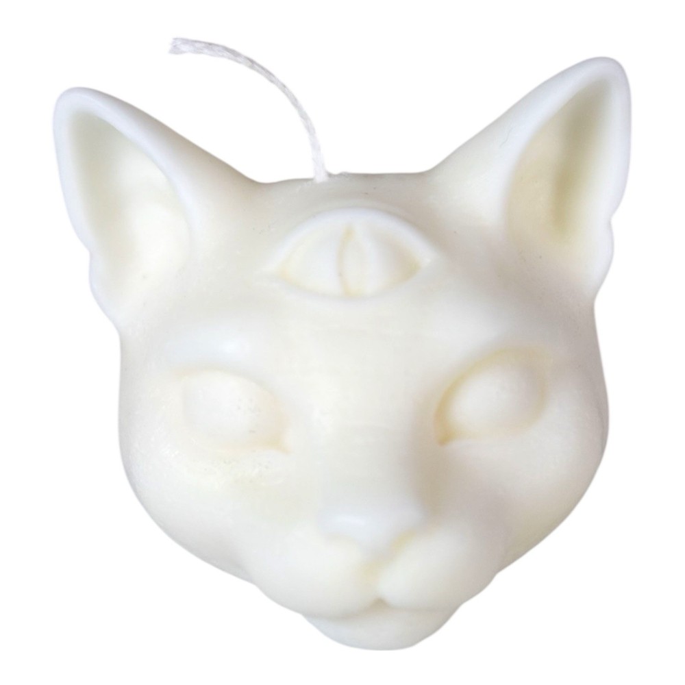 Chakra Cat Head Candle - handmade soywax