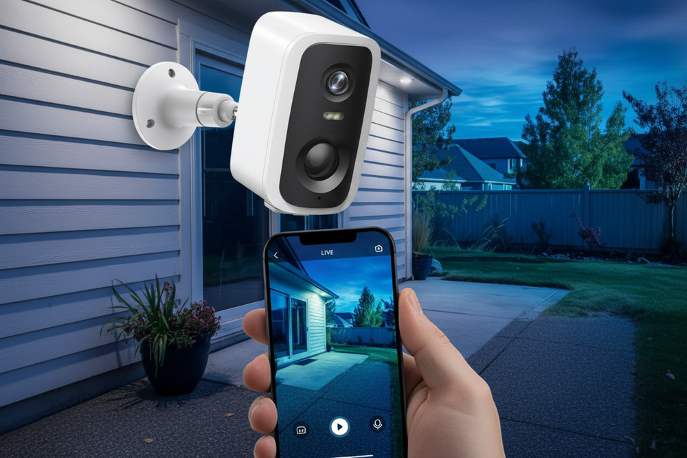 Wireless Outdoor Security Camera WiFi Spotlight Motion Alert