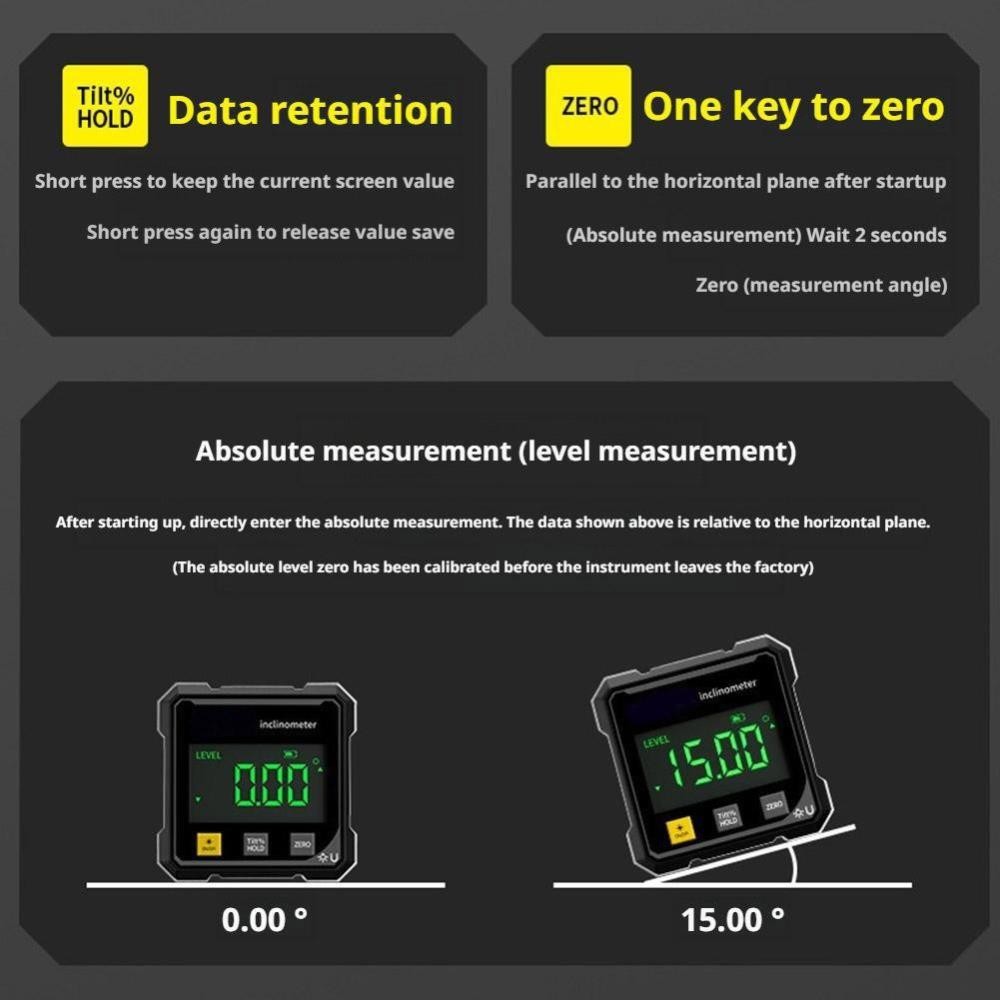 4-sided Magnetic Dual Laser Inclinometer Digital Angle M easuring Instrument ]