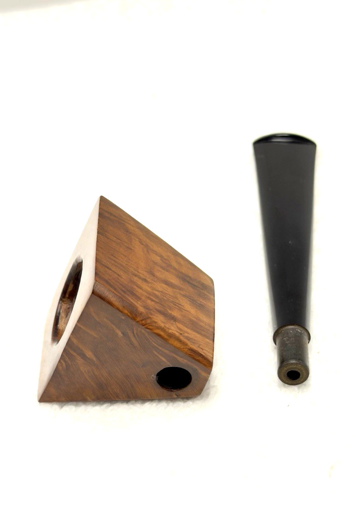 No Name- Unique Shaped Smooth "Imported Briar Root" Triangular / Square Stummel