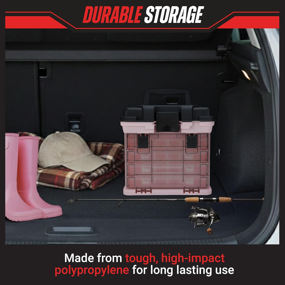 Pink Tool Box Organizer with Removable Compartments – Portable Storage Case for