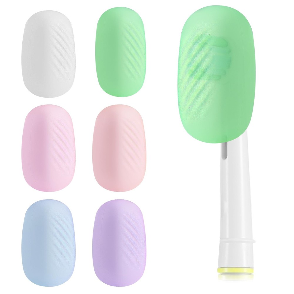 Silicone Toothbrush Covers - 6 Pack Caps for Electric  Manual Toothbrushes