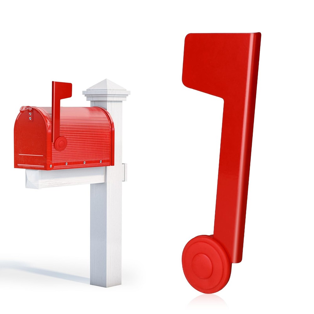 Mailbox Replacement Flag Kit Red Holder, Professional Style - B