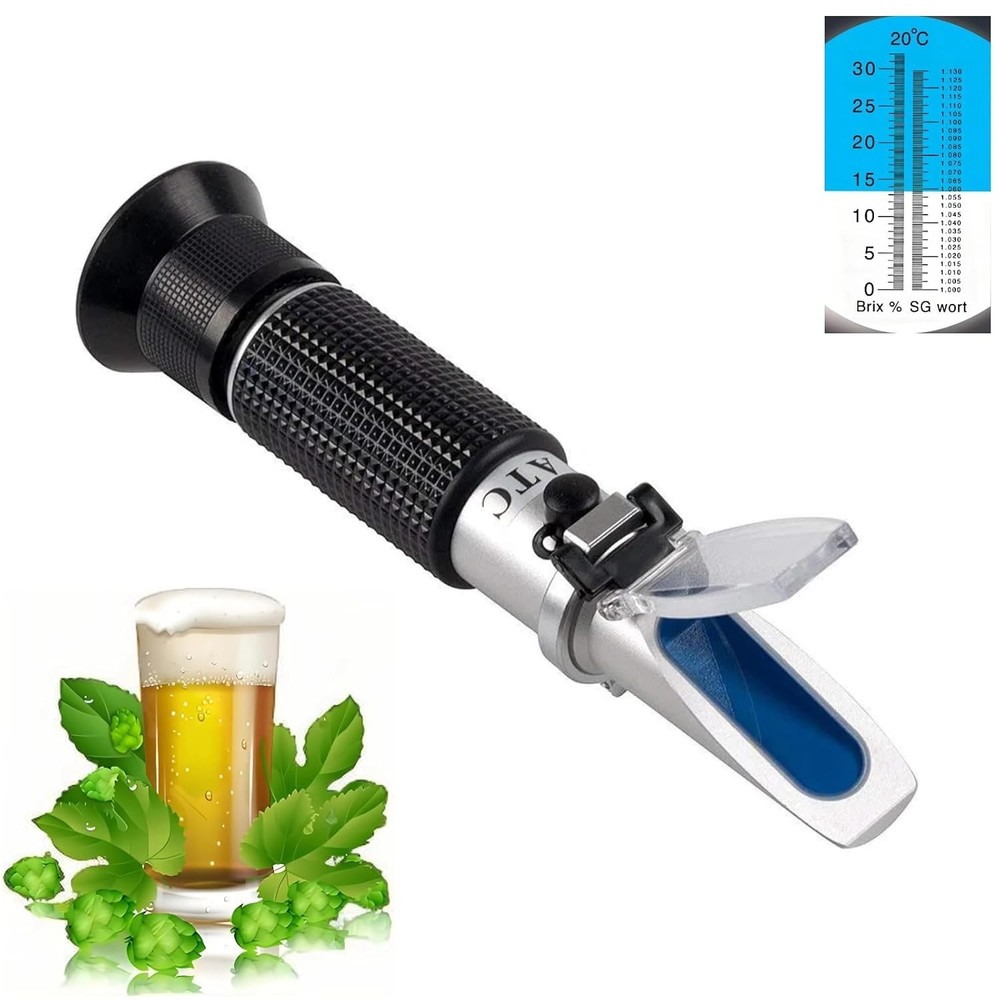 Brix Refractometer with ATC - Digital Handheld Refractometer for Beer Wine Br...