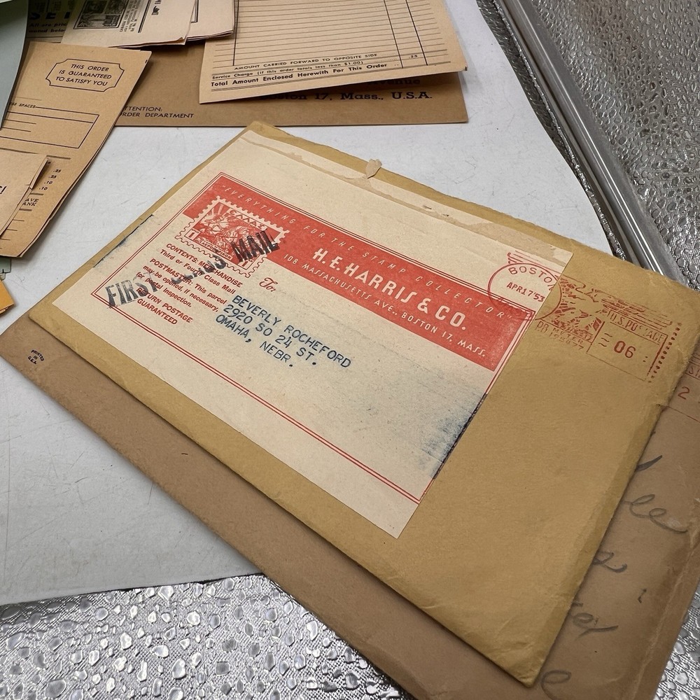 1950s Lot STAMP COLLECTING VINTAGE Advert Order Form H.E. Harris Honor-Bilt Etc